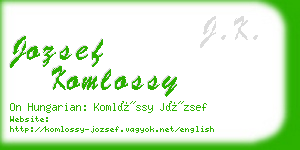 jozsef komlossy business card